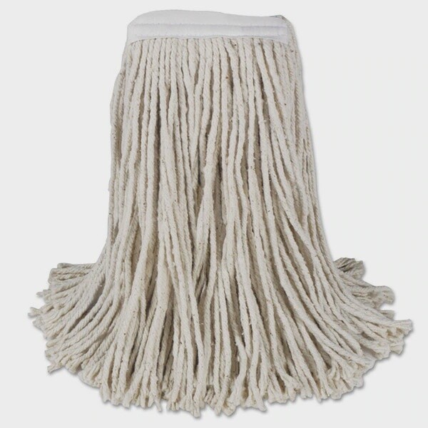 Boardwalk Mop Head Cotton, Cut End, White,4 Ply, #16 oz