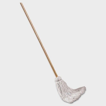 Deck Mop Wooden Handle, Cotton Fiber Head 12oz,