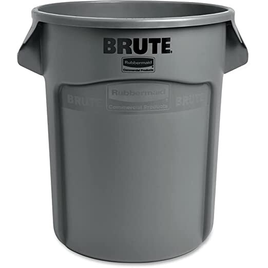 Rubbermaid Brute Heavy-Duty Round Trash/Garbage Can, 20-Gallon, Gray