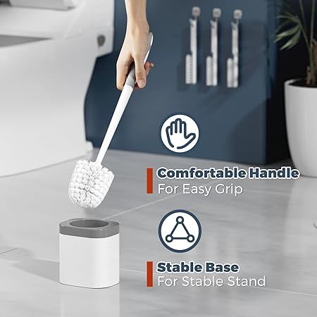 Holaloha White Toilet Bowl Brush with Caddy