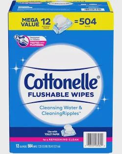 Cottonelle Freshcare Flushable Wipes, 12 ct., 504 wipes