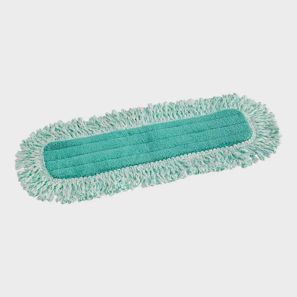 Lavex 18&quot; Green Microfiber Hook and Loop Dust Mop