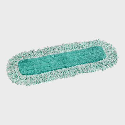 Lavex 18" Green Microfiber Hook and Loop Dust Mop