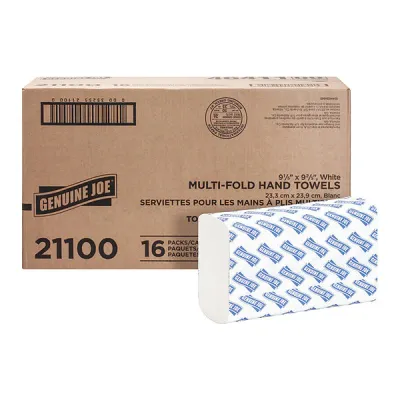 Genuine Joe Multi-Fold White Paper Towels, 4000 Towels