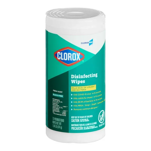 CloroxPro  Disinfectant Cleaner and Deodorizer Wipes, Qty: Case