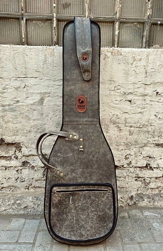 Leather Bass Gigbag Stone Gray / Includes Strap 4"