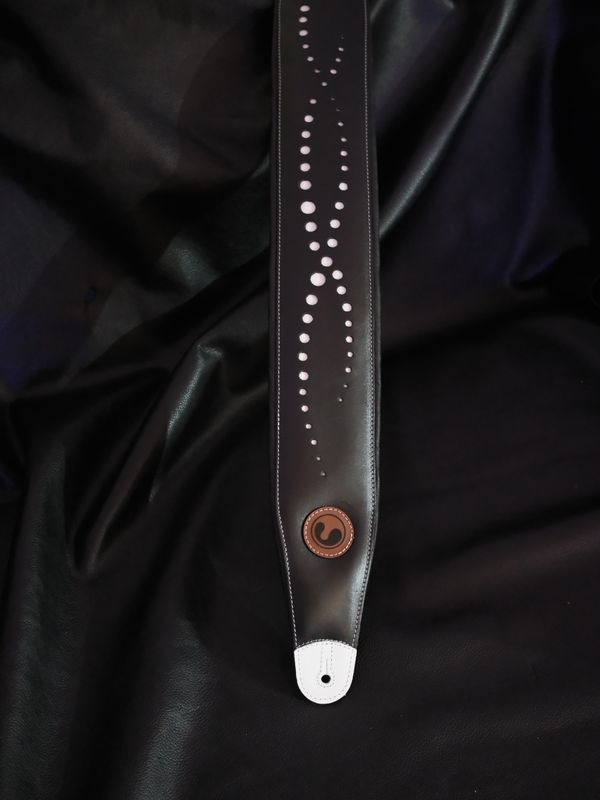 GALAXY 4" Black & White  (Padded, Genuine Leather)