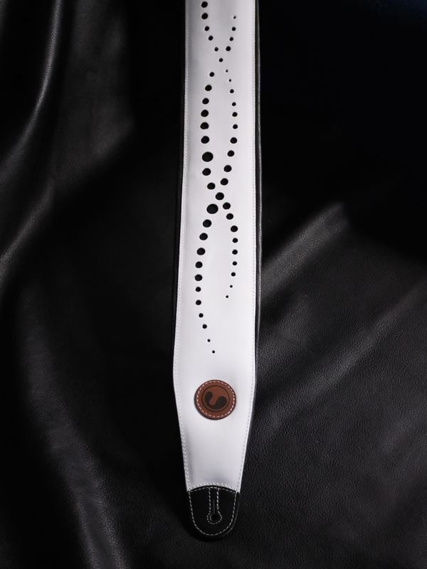 GALAXY 4"  White  (Padded, Genuine Leather)