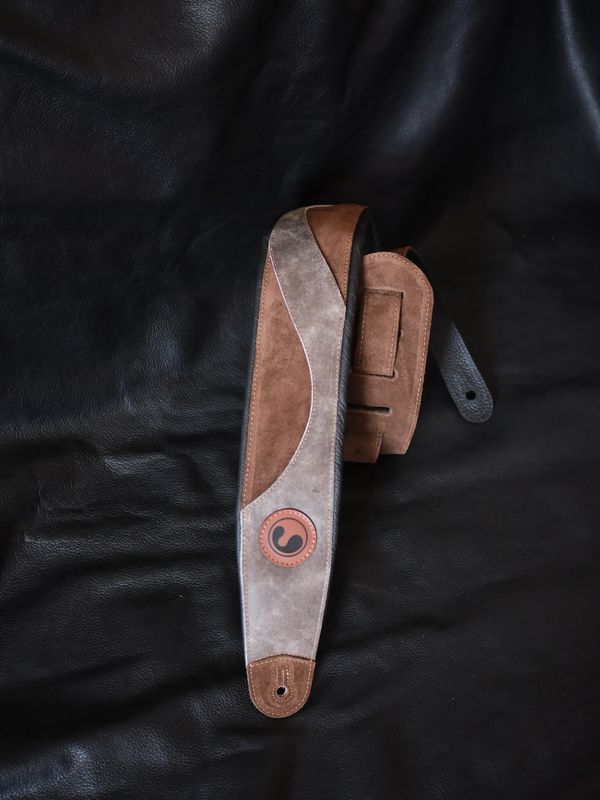 DualTone Strap 3" -  Crackle & Chocolate Suede (Padded, Genuine Leather)