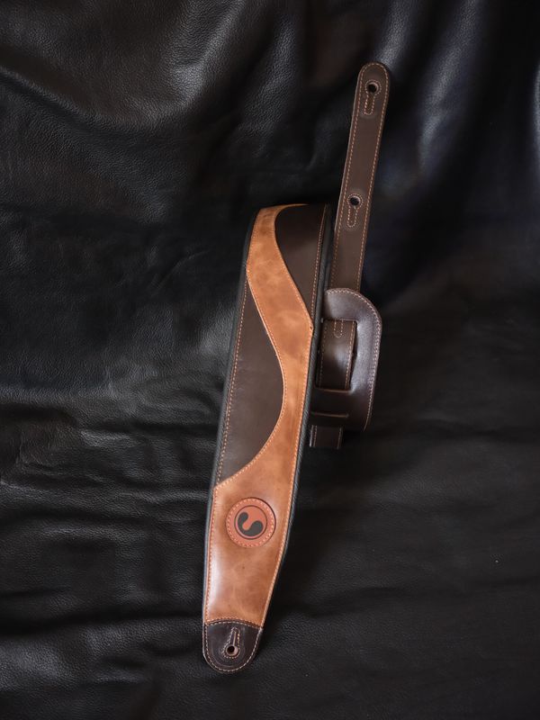 DualTone Strap 3″- Vintage/Darkbrown (Padded, Genuine Leather)