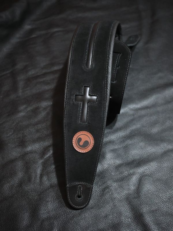 CROSS 4" Black / Black Suede  (Padded, Genuine Leather)