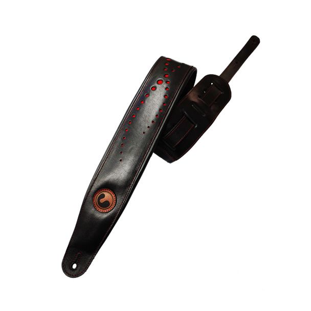 GALAXY 3" Black / Red Dots (Padded, Genuine Leather)