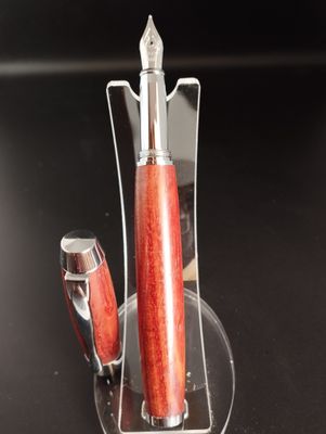 Stylo plume manager bubinga chromé brillant