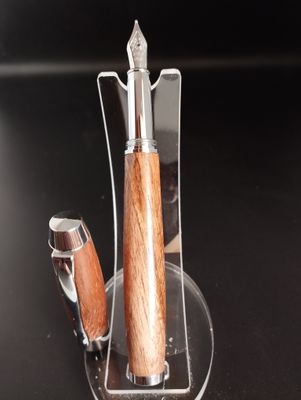 Stylo plume manager noyer chromé brillant