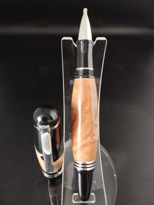 Stylo Churchill hybride bois et résine noir