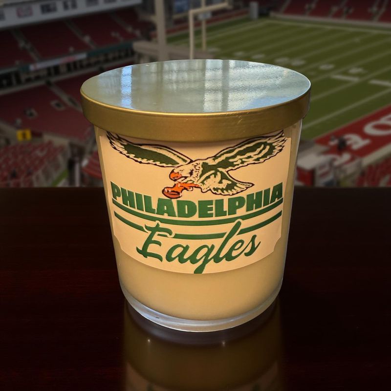 Custom Eagles candle fusion teakwood scent