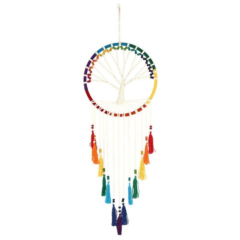 Dreamcatcher, Rainbow Beaded Tree of Life Design