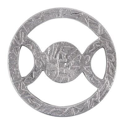 Incense Holder, Round Triple Moon design