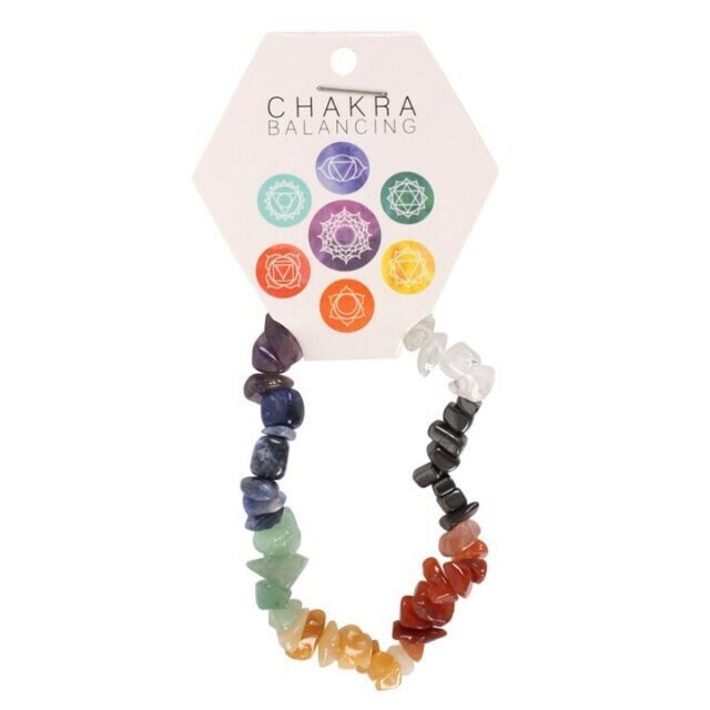 Chakra stone chip bracelet with small stones