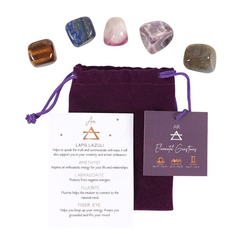 Crystal birth stone set, Aquarius, Gemini and Libra