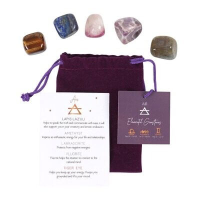 Crystal birth stone set, Aquarius, Gemini and Libra