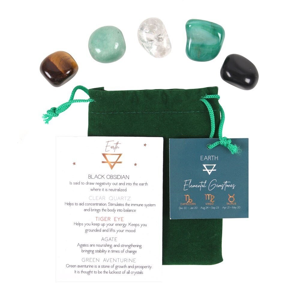 Crystal birth stone set, Taurus, Virgo and Capricorn