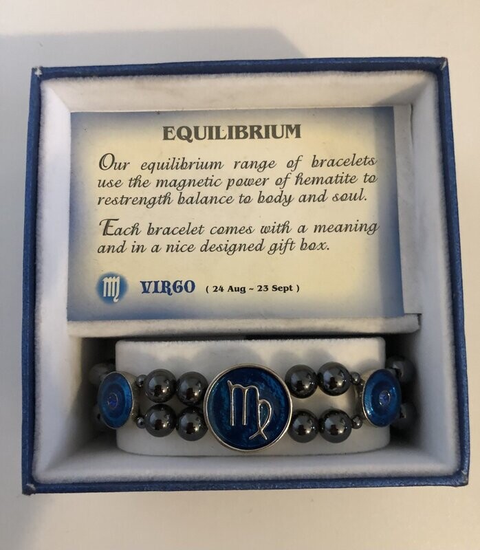 Equilibrium Hematite Magnetic Bracelet, Zodiac designs