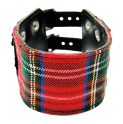 armband mit Schottenmuster in schwarz - Kunstleder