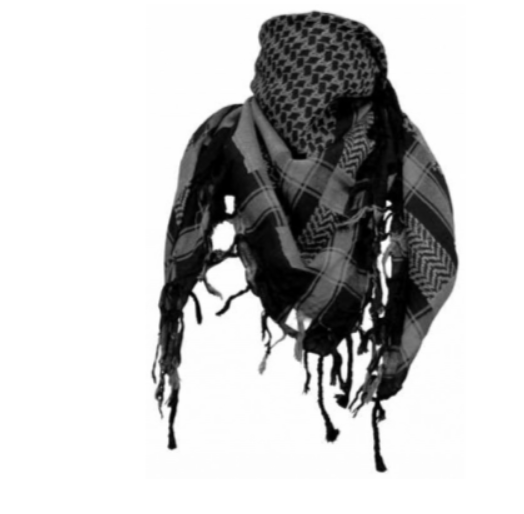Shemagh Halstuch Schwarz Grau