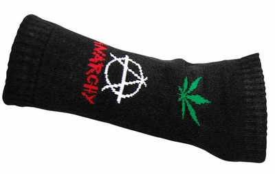 Anarchie Weed Armstulpen Schwarz