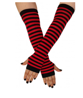 Armstulpen Schwarz Rot gestreift