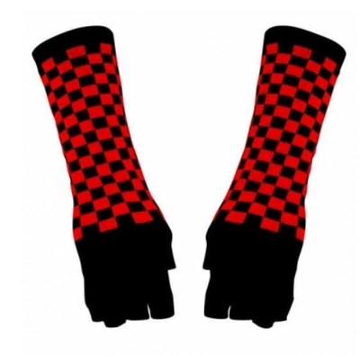 Fingerlose Armstulpen Schwarz Rot Kariert