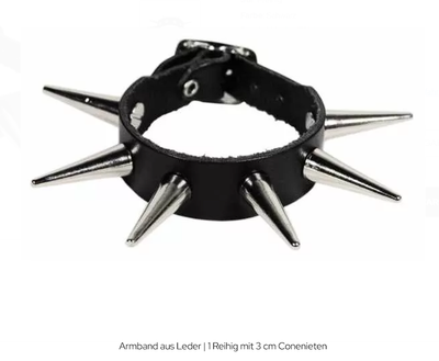 1- reihiges Conenieten Armband aus Leder