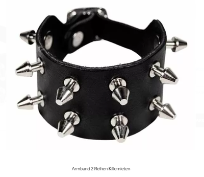 2-reihiges Killernietenarmband aus Leder
