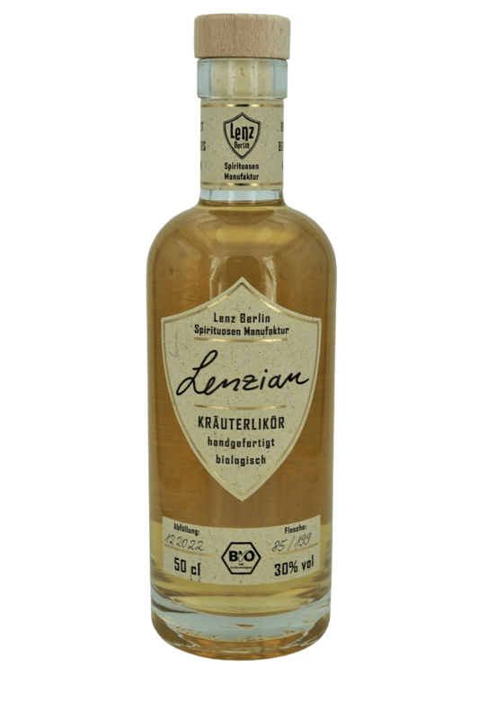 Lenzian | Bio Kräuterlikör | 0,5L und 30% vol. Alk. Berliner Kräuterlikör! Familienrezept aus dem 19. Jahrhundert und 100 % biologische Zutaten. Herstellung in Handarbeit