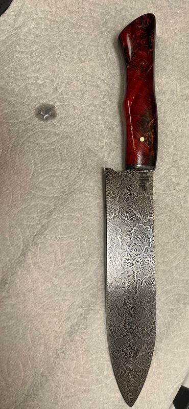Mosaic Damascus Chef Knife ( Explosion Pattern)