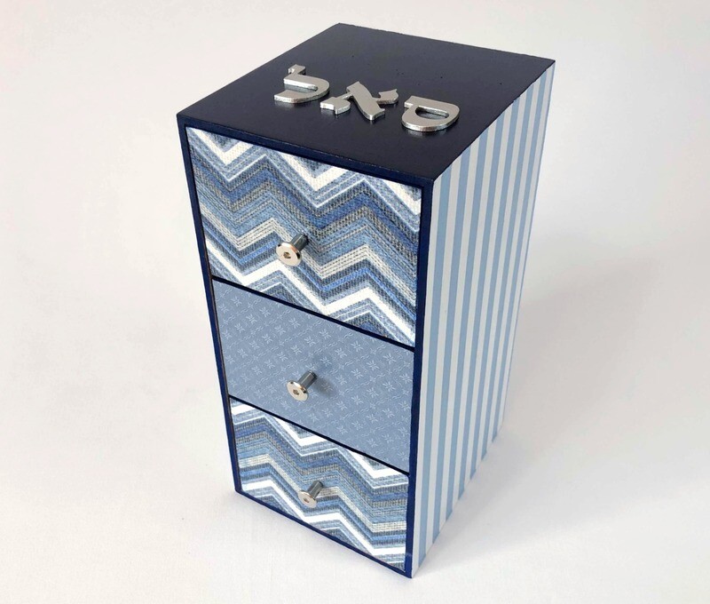 Cajonera triple azul