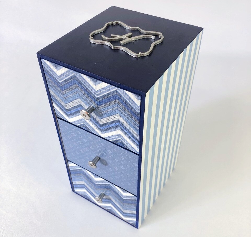 Cajonera triple azul