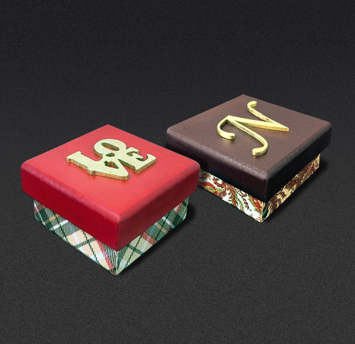 Cajas joyero roja y café