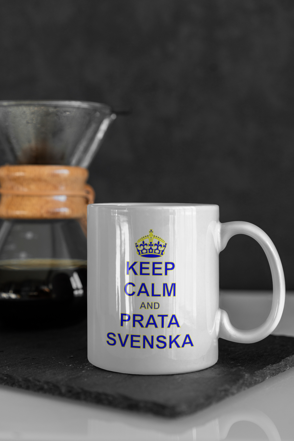 Keep calm and prata svenska mugg