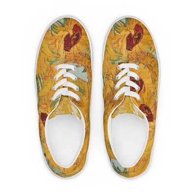 Vincent Van Gogh Sunflowers Men’s lace-up canvas shoes