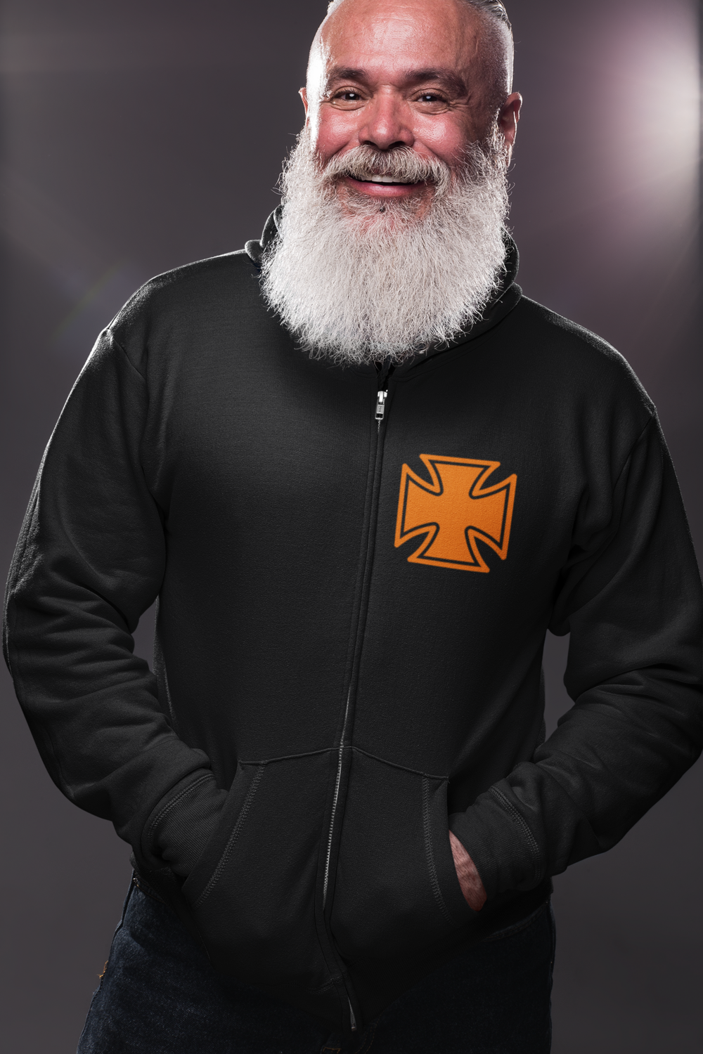 Maltese Cross Zipper Hoodie