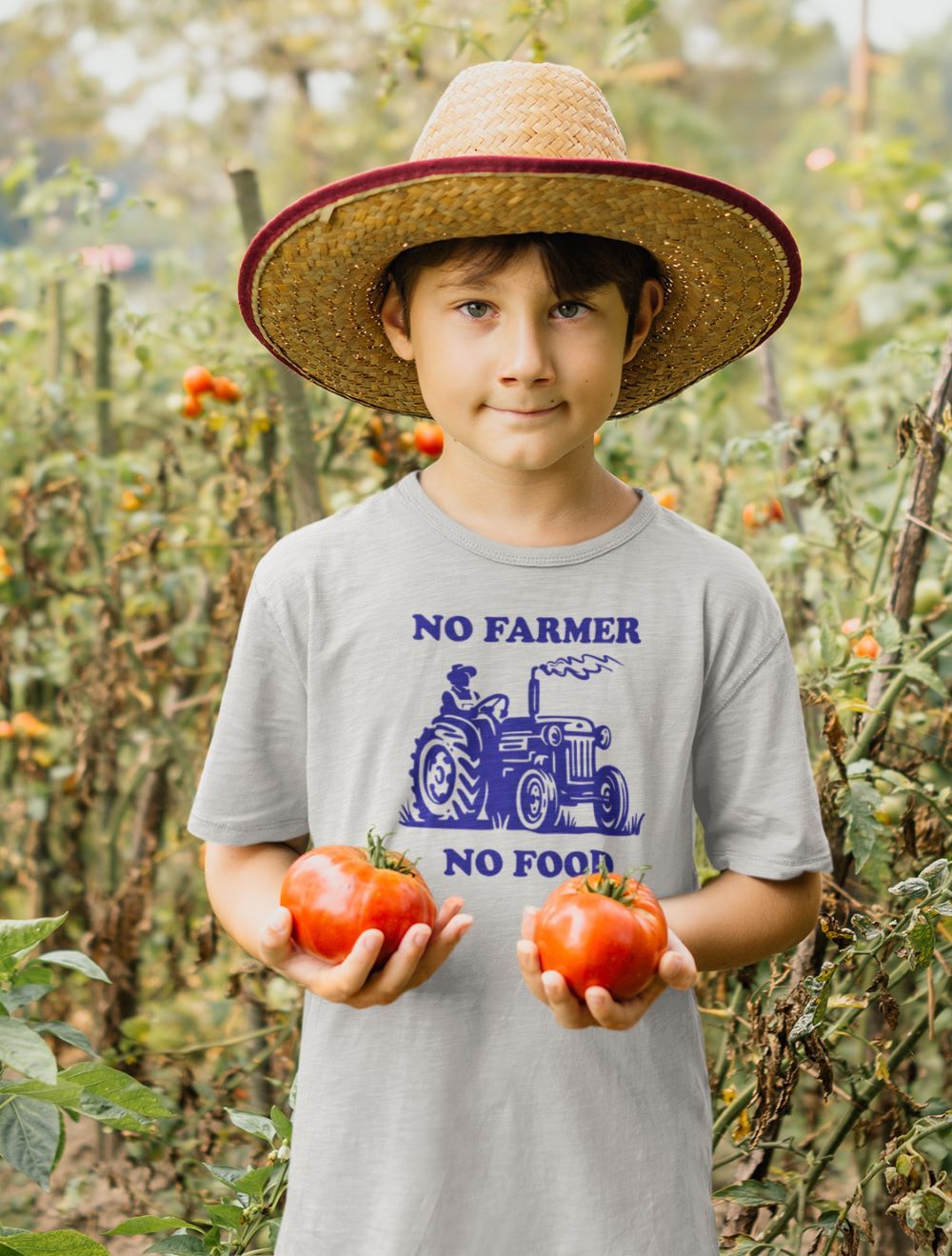 Vintage, No Farmer no Food Kids Tshirt