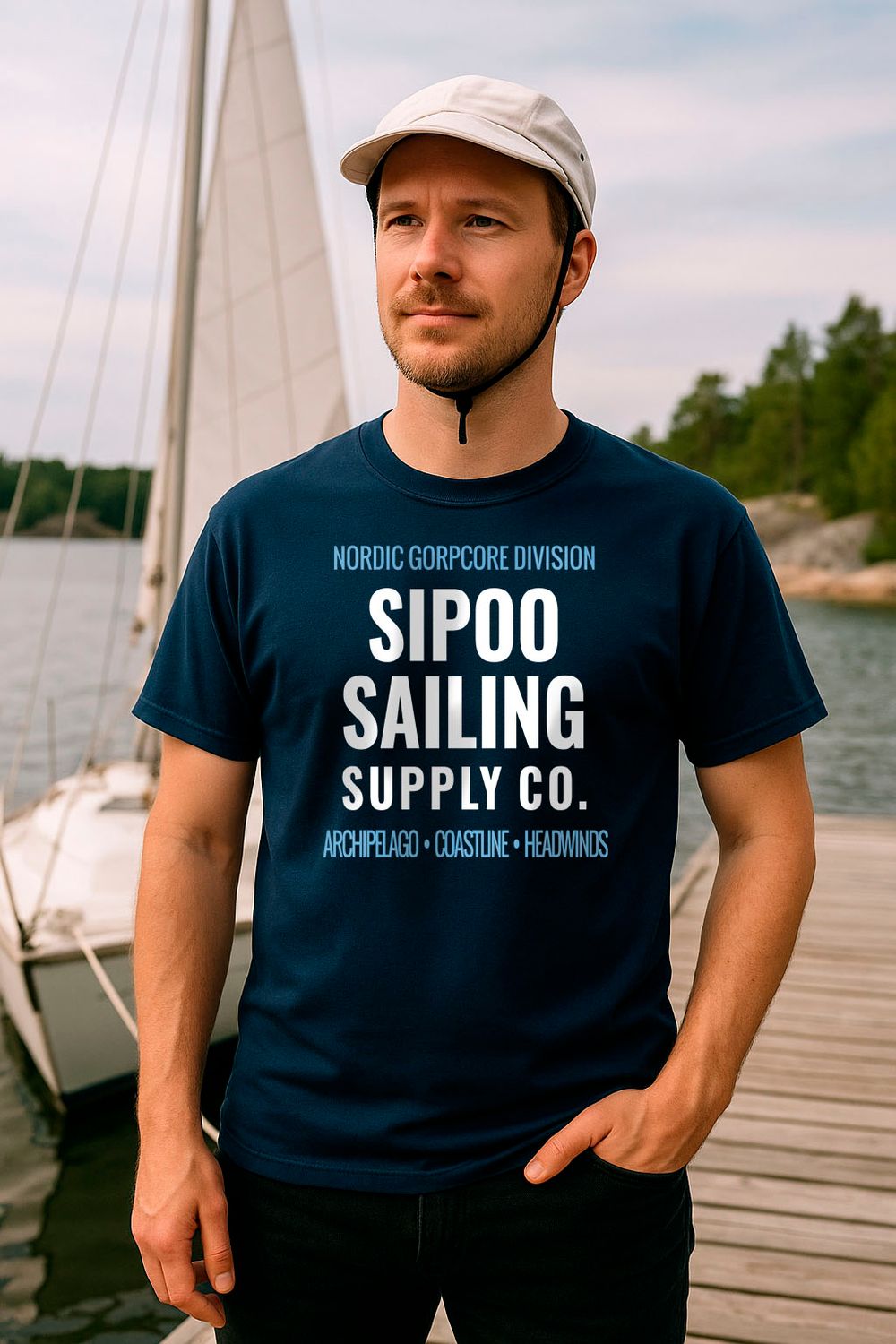 sisuproof t-shirt sipoo sailing navy
