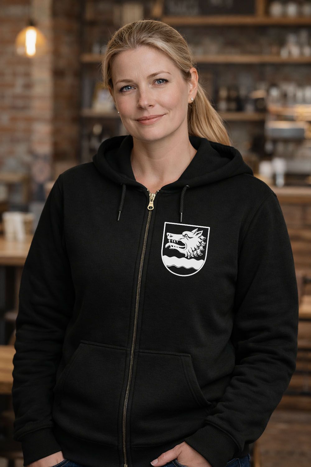 Sipoo Wolf Zip Hoodie – Coat of Arms Full Zip Hoodie