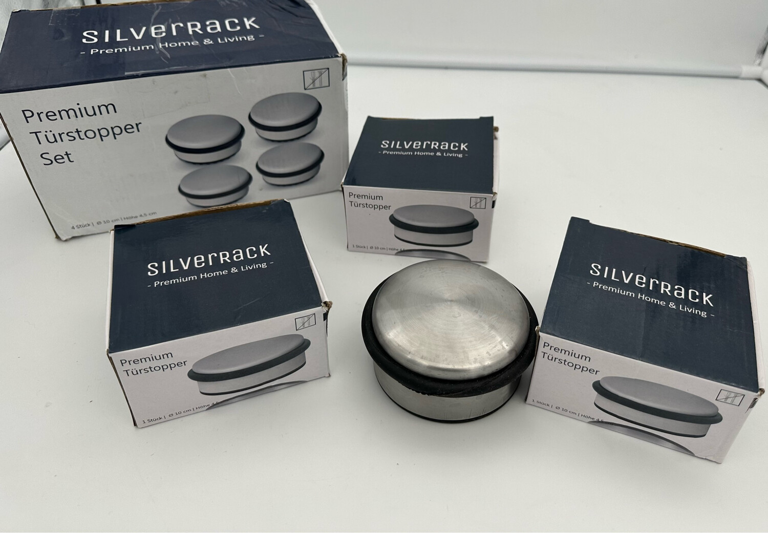 4x Edelstahl Türschutzplatten 38,1x8,9cm - Schwarz Mit Schrauben