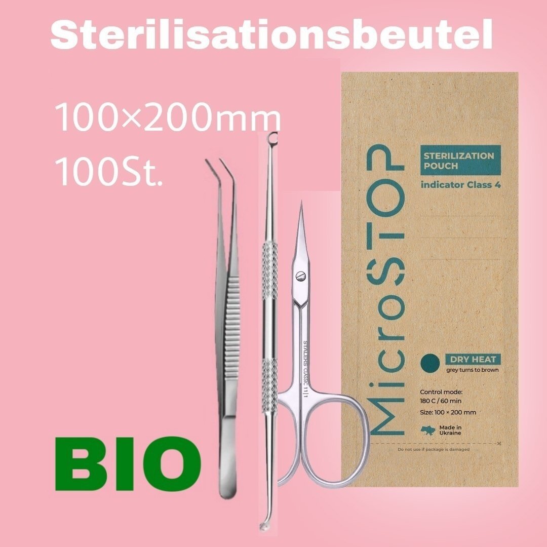 BIO Sterilisationsbeutel (Kraftpaket) 100x200 mm 100St.