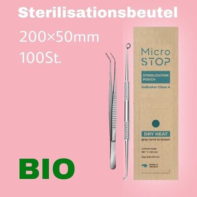 BIO Sterilisationsbeutel (Kraftpaket) 200x50 mm 100St.