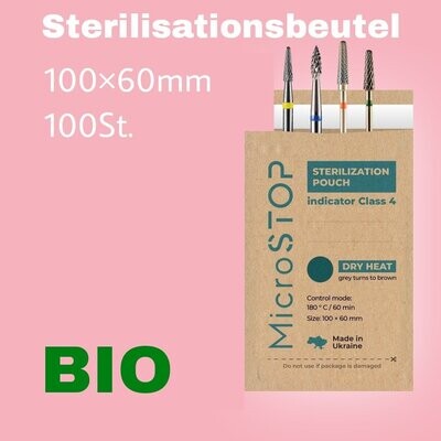 BIO Sterilisationsbeutel (Kraftpaket) 100x60 mm 100St.