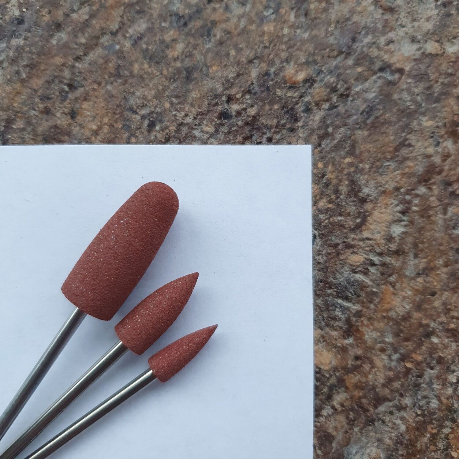 SET Silikonpolierer Ø10mm, Ø6mm, Ø5mm, (3 Stück) Braun (Grob)